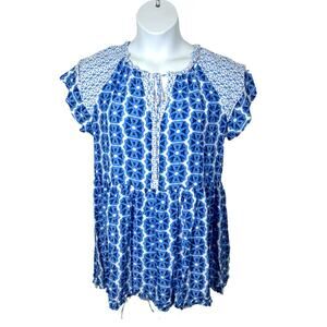 Vineyard Vines Watercolor Geo Print Midi Altered to Mini Size Medium